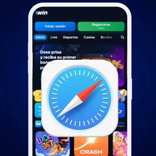 Toque el ícono de iOS en 1Win;